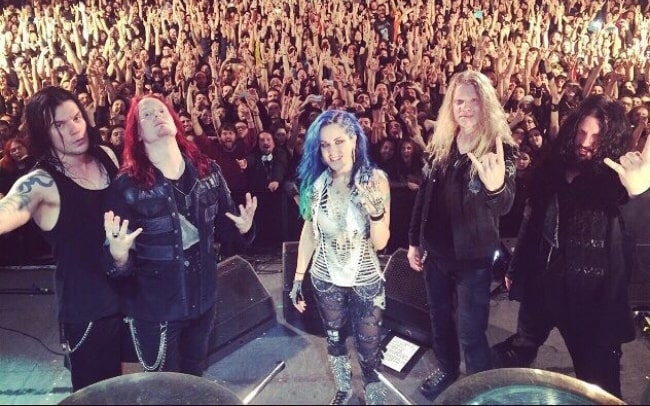 Arch Enemy as seen during an event in Barcelona, Spain in April 2015