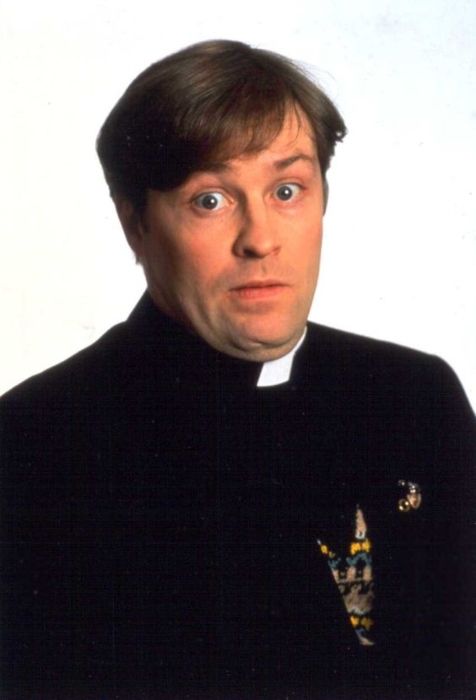 Ardal O'Hanlon seen as his character Father Dougal from the TV show Father Ted