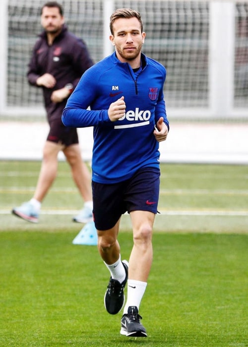 Arthur Melo at a practice session with FC Barcelona in December 2019