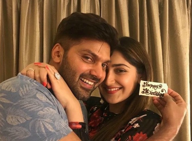 Arya and Sayyeshaa as seen in August 2019