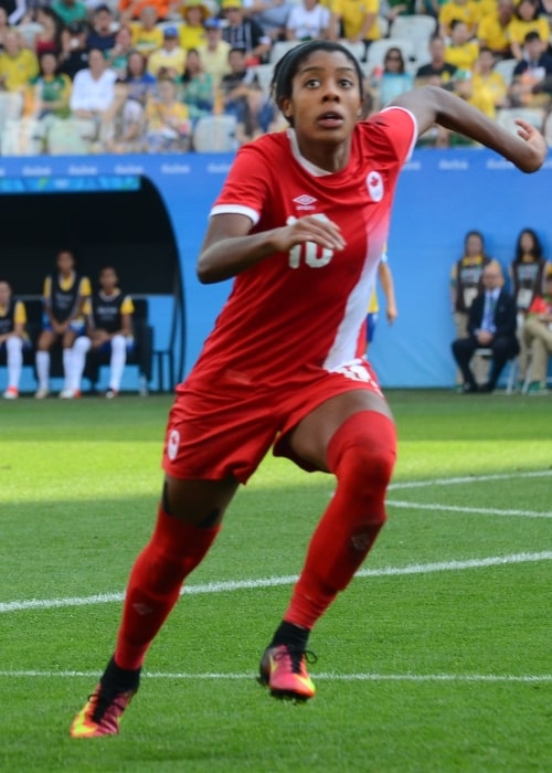 Ashley Lawrence as seen in a picture taken in São Paulo, during Rio 2016 match Brazil vs Canada for the bronze medal on August 19, 2016
