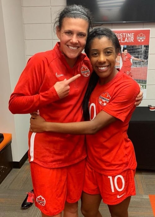 Ashley Lawrence as seen in a picture taken with a fellow teammate of her's at HEB Park in January 2020