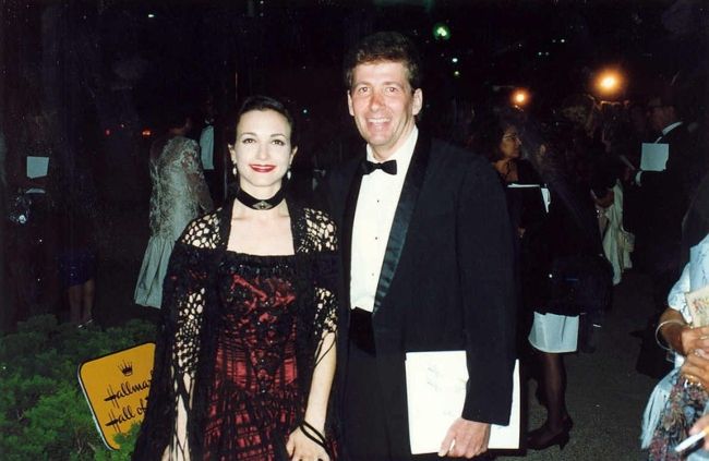 Bebe Neuwirth with Ken Lillig at the Governor's Ball after the 1992 Emmy Awards