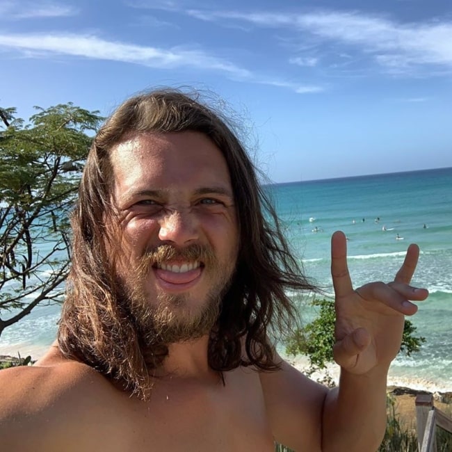 Ben Robson as seen in a selfie taken in by the beach in December 2019