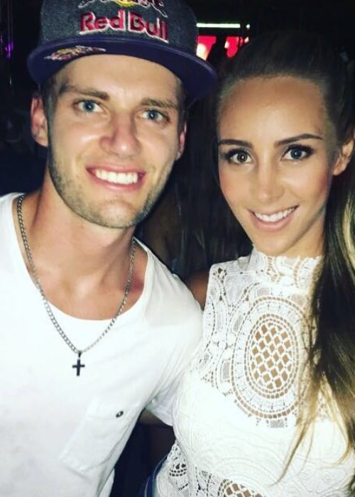 Brad Binder and Courtney Renniers at a New Year Party in January 2017