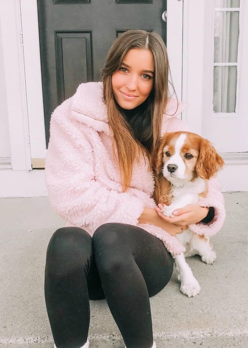 Brooke Didas with her dog as seen in December 2019