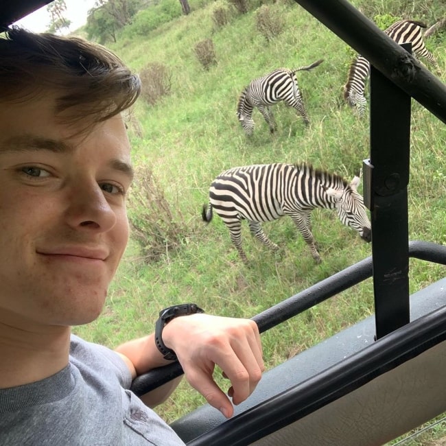 Callum Ilott as seen in a selfie taken at the Tarangire National Park in Tanzania in October 2019