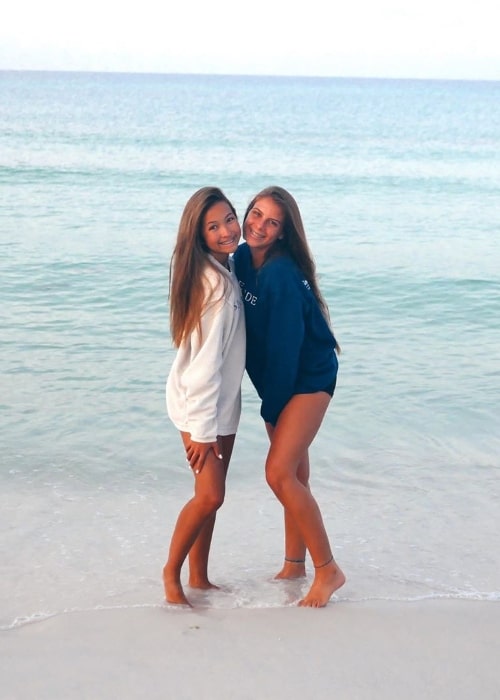 Caroline Manning (Left) in a picture with Alana Bruni while enjoying their time at Seagrove Beach located on the Florida Panhandle, on the Gulf of Mexico, in Walton County, Florida in August 2019