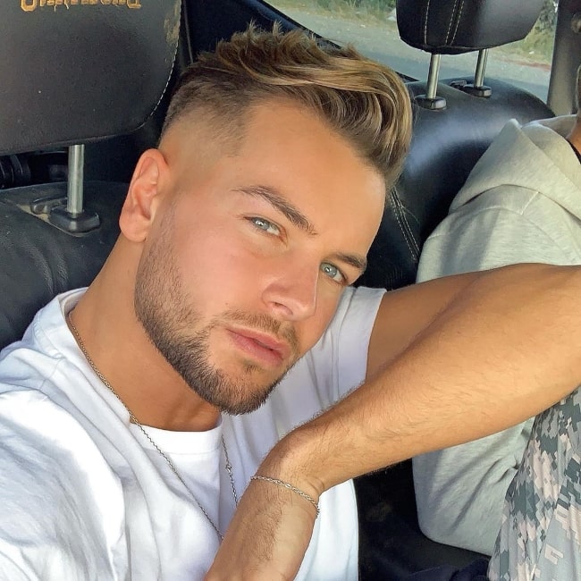 Chris Hughes as seen while taking a car selfie in September 2019