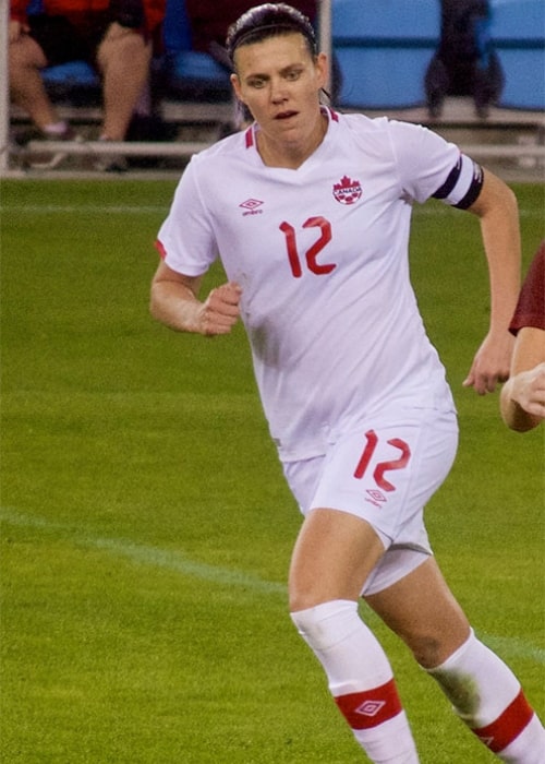 Christine Sinclair as seen in a picture taken during an international friendly Avaya Stadium, San Jose, California, November 12, 2017