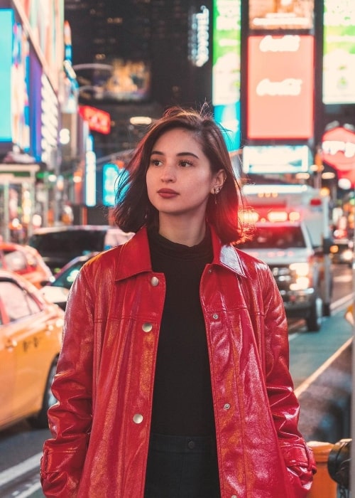 Coleen Garcia as seen while posing for the camera at Times Square in New York City, New York in October 2019