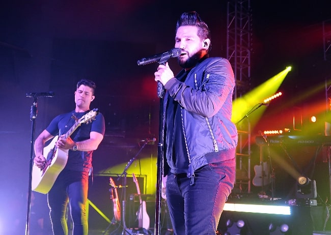 Dan + Shay as seen while performing at the New Daisy Theatre in Memphis, Tennessee, United States in February 2017