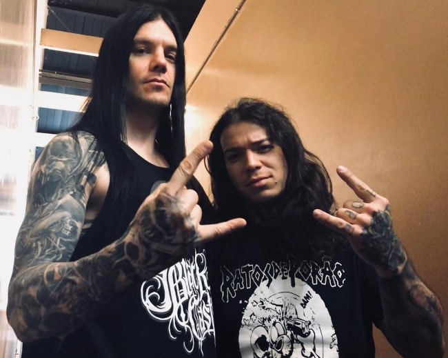 Daniel Erlandsson (Left) as seen while posing for a picture along with Josean Orta at Warehouse Live in December 2017