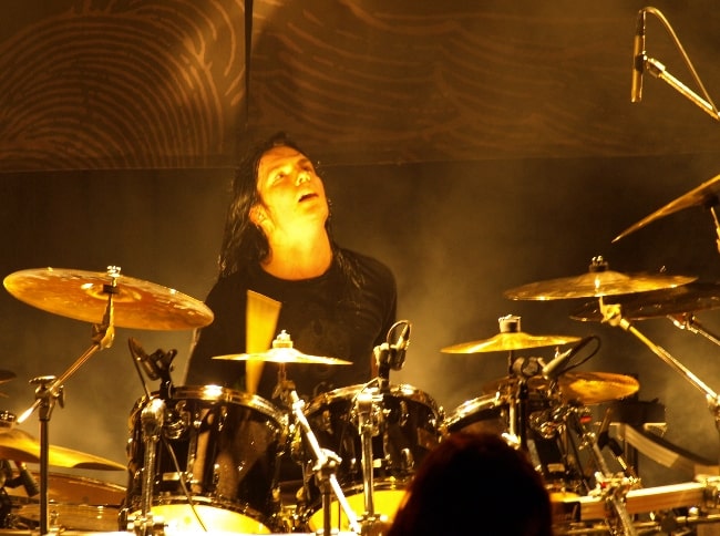 Daniel Erlandsson as seen while performing with Arch Enemy in April 2008