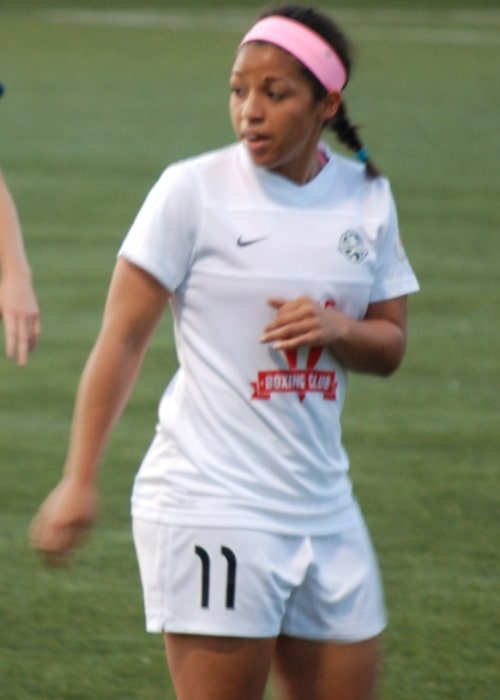 Desiree Scott as seen in a picture taken during a match between Seattle Reign vs FC Kansas City on May 4, 2013
