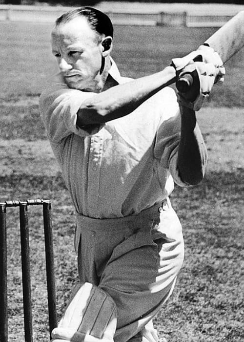 Don Bradman during a match as seen in 1946