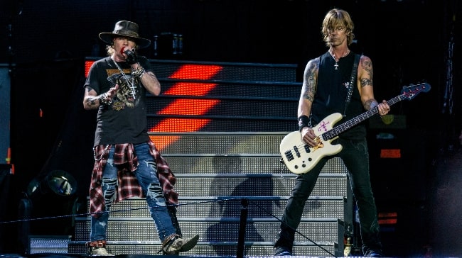 Duff McKagan (Right) as seen while performing along with Axl Rose during the Not in This Lifetime... Tour in 2017