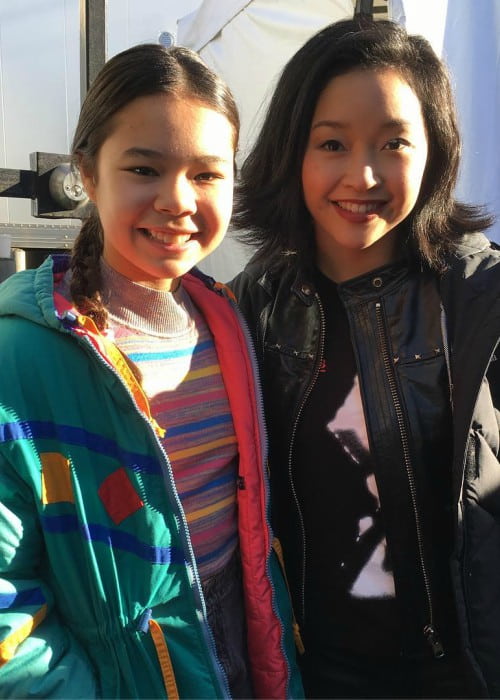 Emily Delahunty (Left) and Lana Condor as seen in March 2019