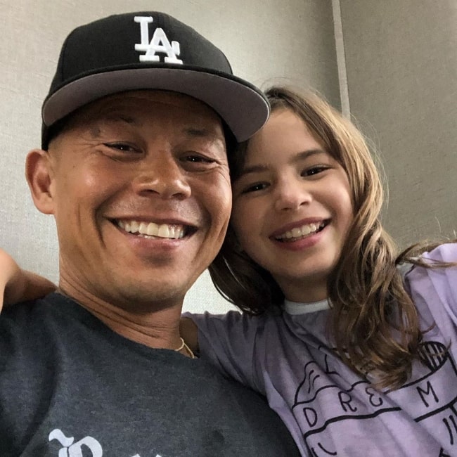 Ernie Reyes Jr. as seen while smiling in a selfie alongside his daughter in July 2019