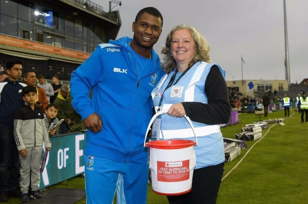 Evin Lewis after a Charity Cricket Match in September 2017