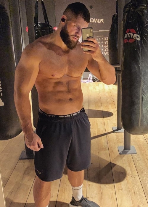 Florian Munteanu as seen in a selfie taken during his training in January 2020