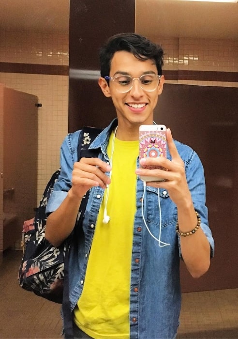Frankie A. Rodriguez as seen while taking a mirror selfie in Los Angeles, California, United States in August 2018