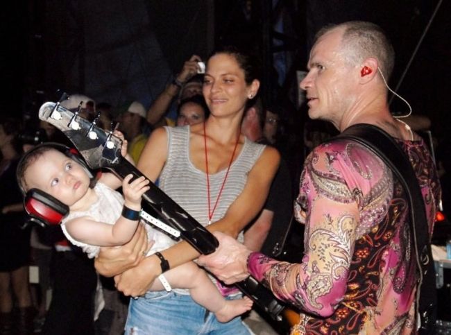 Frankie with Flea and daughter Sunny Balzary