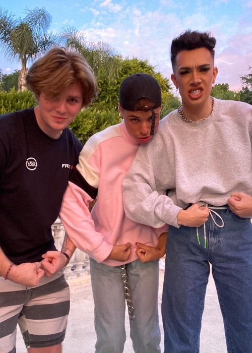 From Left to Right - Alex Warren, Larray, and James Charles as seen in January 2020
