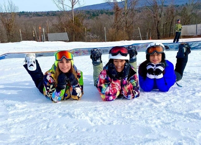 From Left to Right - Amanda Isabel, Brittany Hertz, and Miranda Dell’Olio as seen while posing for a picture at Hunter Mountain in Greene County, New York in December 2019