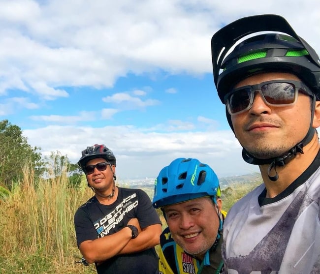 From Left to Right - Michael Sanvictores, William Erwin Benipayo, and Dennis Trillo as seen in a selfie taken at Antenna Hill in Binangonan, Rizal, Philippines in 2019