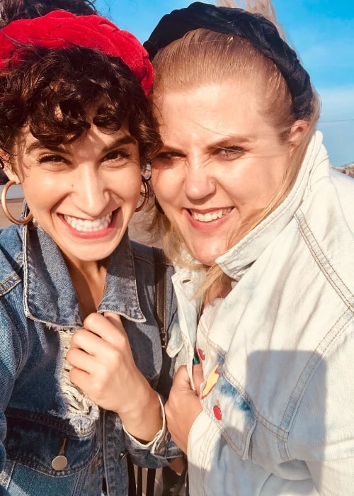 GlitterAndLazers (Right) as seen while smiling in a selfie along with Samantha Rosalie at Coney Island in ‎Brooklyn, New York in September 2019