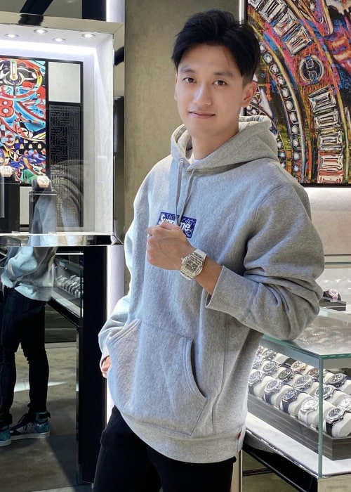 Guanyu Zhou as seen in a picture taken at the Hublot Boutique London in February 2020