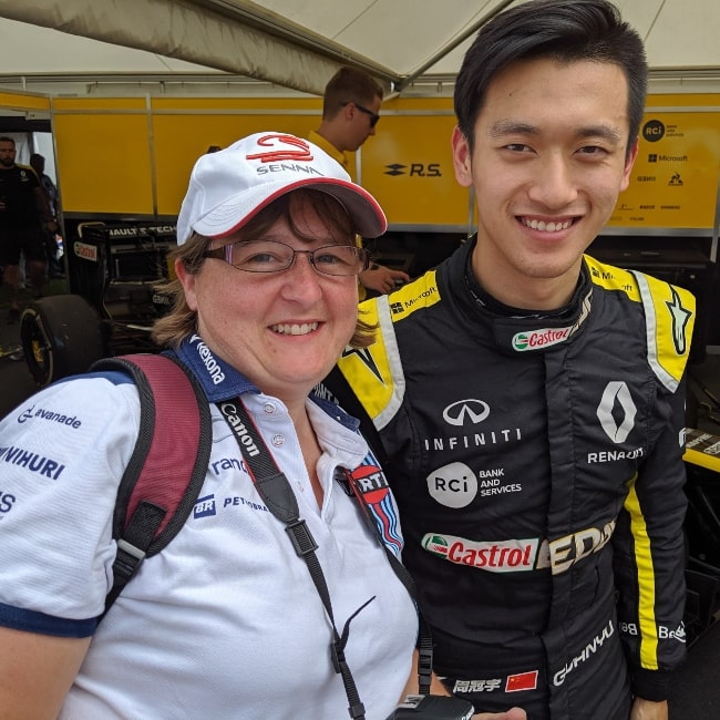 Guanyu Zhou as seen in a picture taken with photographer Jen Ross at the 2019 Goodwood Festival of Speed