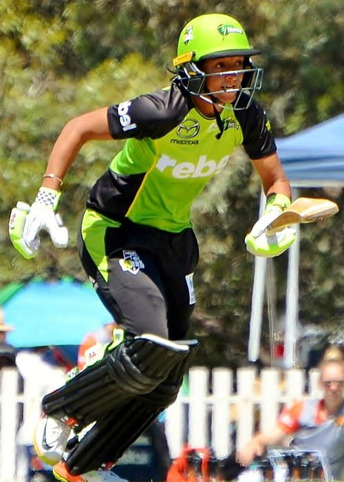 Harmanpreet Kaur during a match as seen in January 2018