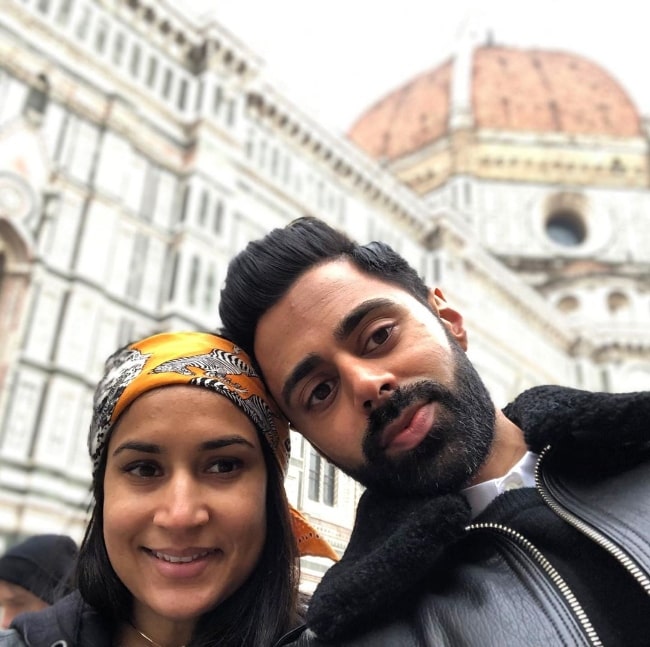 Hasan Minhaj in a selfie with his wife Beena Patel