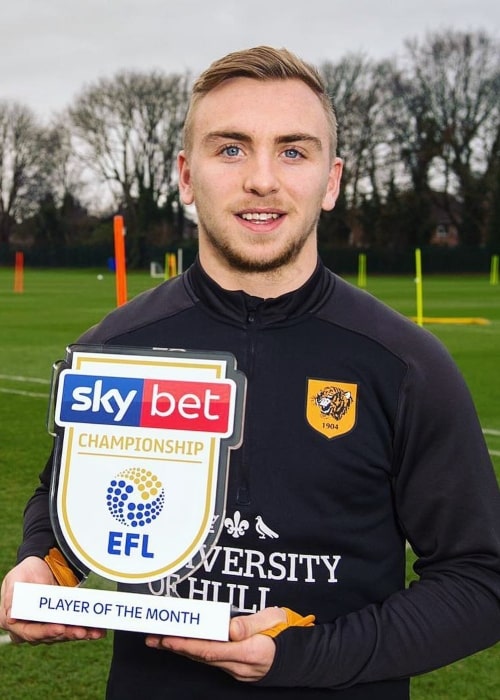 Jarrod Bowen as seen in a picture taken while holding the Sky Bet Championship Player Of The Month which he won in January 2019