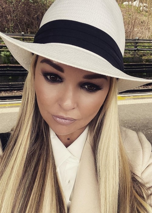 Jennifer Ellison as seen while taking a selfie in London Borough of Ealing in England, United Kingdom in February 2019