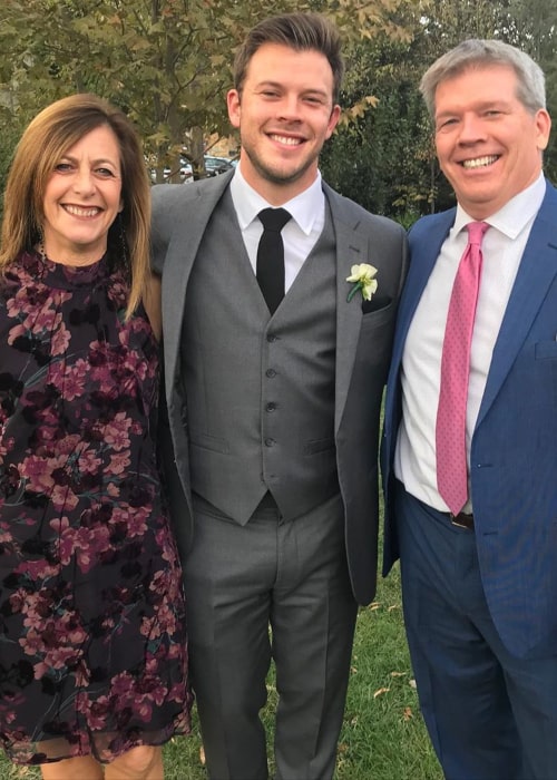 Jimmy Tatro with his Parents, as seen in November 2019