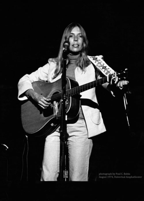 Joni Mitchell as seen in a picture taken in August 1974 by Paul C Babin