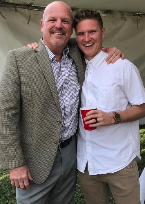 Justin Swannie with his father, as seen in June 2018