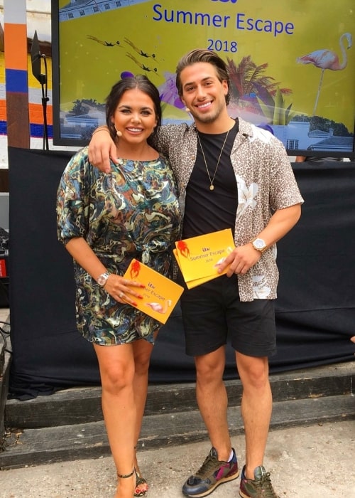 Kem Cetinay as seen in a picture taken with TV personality Scarlett Moffatt in July 2018
