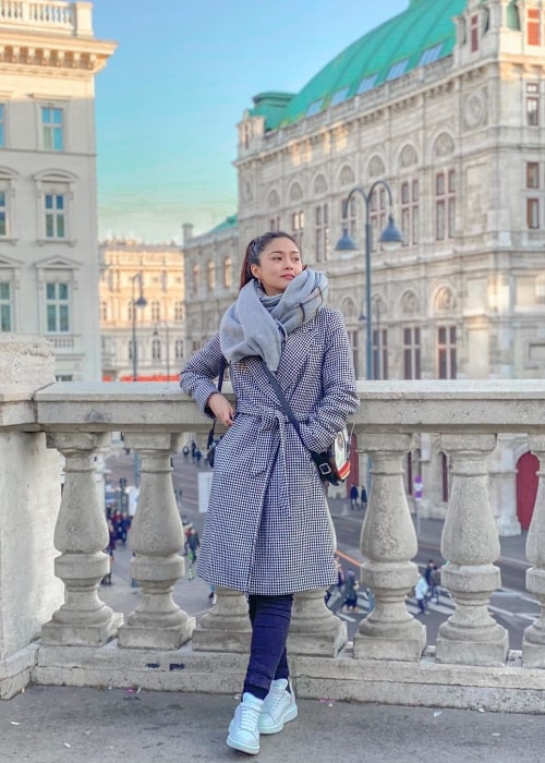 Kim Chiu as seen while posing for a picture in Vienna, Austria in February 2020