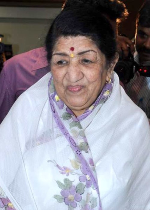 Lata Mangeshkar smiling during the announcement of the Master Dinanath Mangeshkar Awards 2013 winners