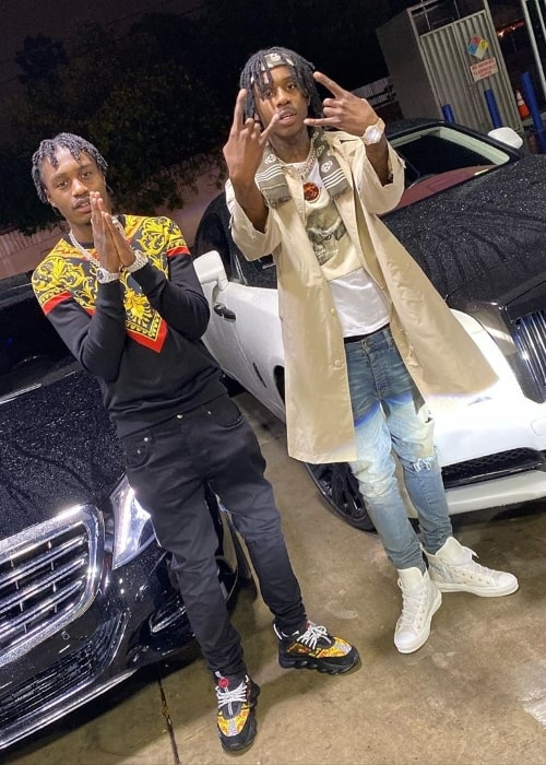 Lil Tjay (Left) and Polo G as seen while posing for the camera in December 2019