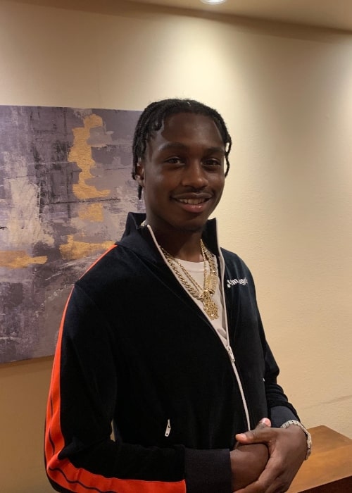 Lil Tjay as seen in a green room prior to a show on June 10, 2019, at the Eastwood Manor, Eastchester, Bronx, at the Gala for his JHS alma mater, Bronx Dance Academy