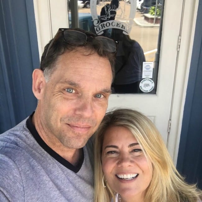 Lisa Whelchel and Pete Harris in a selfie in August 2019