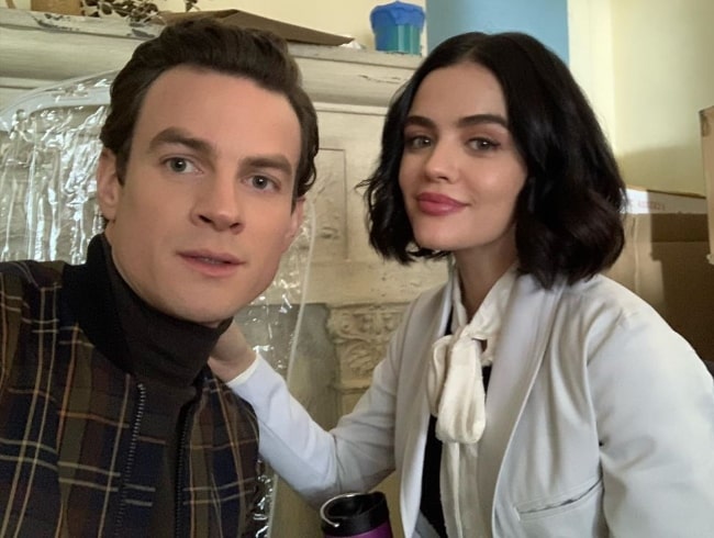 Luke Cook clicking a selfie along with Lucy Hale in January 2020