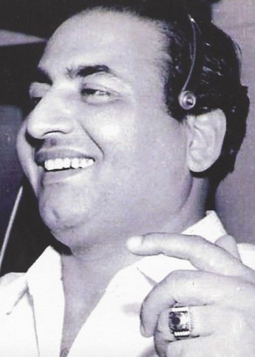 Mohammed Rafi as seen in a black-and-white picture