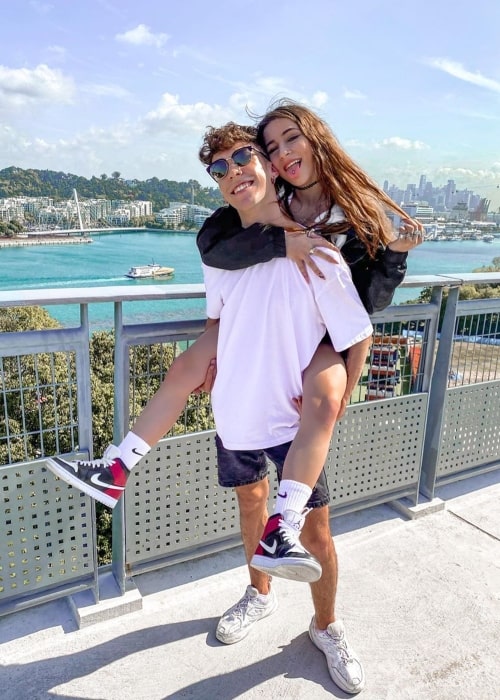Monica Moran as seen in a picture taken in Sentosa in Singapore with her beau Iván Cobos in February 2020