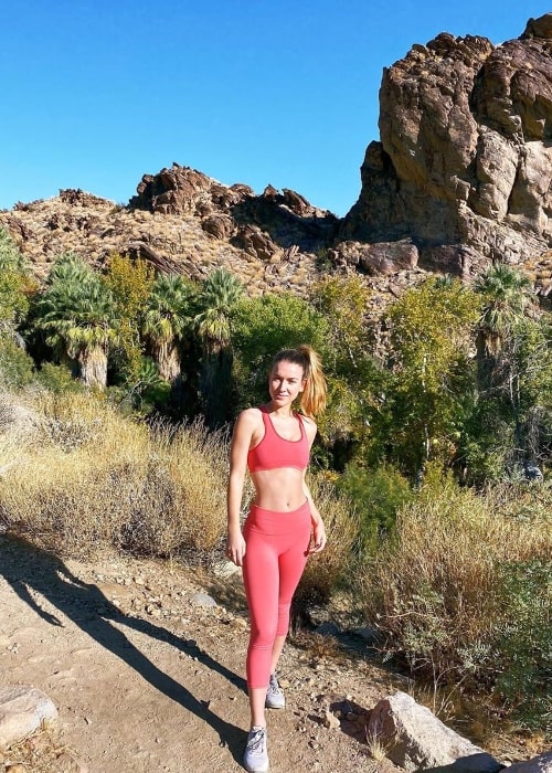 Nathalia Ramos as seen while showing her toned body in a picture taken at Indian Canyons, Palm Springs in Riverside County, California, United States in November 2019